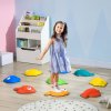 AIYAPLAY Stepping Stones Kids, 9 Pcs Goldfish Shaped Balance Stepping Stones for Sensory with Non-slip Edge, Outdoor Indoor Obstacle Course Stackable Balance Blocks, River Stones