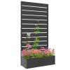 Outsunny Garden Planter with Trellis for Climbing Plants, Vines, Flowers, Freestanding Raised Bed for Garden, Outdoor, Patio, Planter Box with Drainage Gap, Black