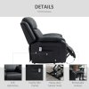 HOMCOM Riser and Recliner Chair with Massage, Power Lift Recliner Chair for Elderly with Remote Control, Extended Footrest, Dual Side Pockets, Overstuffed Electric Reclining Armchair, Black