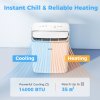 HOMCOM 14000 BTU Portable Air Conditioner, Smart Home WiFi Compatible, 5-in-1 Heater Dehumidifier Cooler Fan, with Sleep Mode, Remote, 24H Timer, Window Venting Kit, A Energy Efficiency, 35m², White
