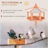 PawHut Wooden Bird Table Free Standing Feeder Garden Sheltered Feeding Station Parrot Stand Birdhouse 40x113cm