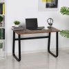 HOMCOM Computer Table, Writing Desk with Steel Frame and Wood Top, Industrial Home Study Table, 115 x 58 x 74.5cm, Rustic Brown and Black