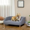 PawHut Dog Sofa Bed, Cat Sofa, Dog Couch w/ Soft Cushion, Removable and Washable Cover, for Small, Medium and Large Dogs, 95 x 63 x 39cm - Grey