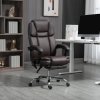 Vinsetto Office Chair with 6-point Vibration Massage and Heat, PU Leather High Back Recliner Desk Chair with Adjustable Height, Armrest, Footrest for Home, Dark Brown