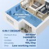HOMCOM 14000 BTU Portable Air Conditioner, 3 in 1 Dehumidifier Cooling Fan, with Sleep Mode, Remote, LED Display, 24H Timer, Wheels, 40m², Window Venting Kit, A Energy Efficiency, White