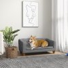 PawHut Dog Sofa Bed, Elevated Dog Couch for Small, Medium Dogs, with Soft Cushion, Removable and Washable Cover, Anti-Slip Pads - Grey