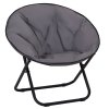 Outsunny Camping Moon Chair, Portable Folding Camping Chair for Adults with Wide Padded Oxford Seat for Outdoor Camp, Travel, Fishing, Beach, Grey