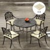 Outsunny Set of 4 Outdoor Seat Cushions with Ties, Water Repellent Seat Pads for Dining Chair, Swing, Sofa, 48 x 48 x 10 cm