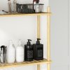 HOMCOM Bamboo Over Toilet Storage Unit with 3 Slatted Shelves, 3-Tier Freestanding Bathroom Shelf, Bathroom Space Saver, Natural Wood Finish