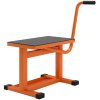 DURHAND 150KG Steel Motorcycle Lift Rubber Platform, Crank Lift Manual Repair Clean Hoist Table Assist Off-Road Dirt Bike Stand, 27.5/39.5H cm, Orange