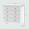 HOMCOM Bedroom Chest of Drawers, Fluted 5 Drawer Dresser with Gold Tone Handles for Living Room, Hallway, Entryway, 79 x 39.5 x 81cm, White