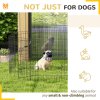 PawHut Dog Pen, 8 Panel Dog Playpen, DIY Design with Door, for Medium Dogs, Puppies, Small Animals, for Indoor/Outdoor Use, 76cm High