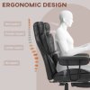 HOMCOM Office Chair, Ergonomic Desk Chair with Foot Rest, Lumbar Support, Reclining Function and Wide Seat, Height-Adjustable High Back Swivel Rolling for Home Office, Support up to 180 kg, Black