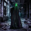 HOMCOM 170cm Life Size Animated Pop-Up Ghost with Werewolf Mask, Halloween Decorations Outdoor Indoor, Scary Halloween Animatronics Decor with Sound Touch Activated, Light Up Animated Prop