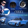 HOMCOM Audi RS e-tron GT Licensed Electric Cars for Kids Electric Ride-ons 12V Battery Powered Toy w/ Remote Control Music, for 3-5 years, Blue
