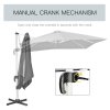 Outsunny 3 x 3(m) Cantilever Roma Parasol, Square Garden Umbrella with Cross Base, Crank Handle, Tilt, 360 Rotation and Aluminium Frame, Grey