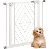PawHut Pressure Fit Safety Gate for Doorways and Staircases, Dog Gate with Auto Closing Door, Pet Barrier for Hallways with Double Locking, Openings 74-80cm - White