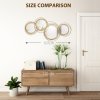 HOMCOM Metal Wall Art 107cm Modern Decorative Mirror Decor Hanging Home Wall Sculptures for Living Room Bedroom Dining Room, Gold