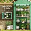 Outsunny 4 Tier Widened Mini Greenhouse with Reinforced PE Cover, Portable Indoor Outdoor Green House with Roll-up Door and Wire Shelves, 90 x 49 x 160cm, Green
