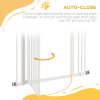 PawHut Pressure Fit Dog Stair Gate No Drilling Safety Gate Auto Close for Doorways, Hallways, 74-87cm Adjustable, 94cm Tall, White