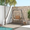 Outsunny Hammock Chair Stand, Hanging Heavy Duty Metal Frame Hammock Stand for Hanging Hammock Air Porch Swing Chair, Egg Chair, Indoor & Outdoor Use, Black