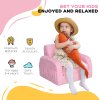 HOMCOM Children's Armchairs Kids Toddler Sofa Chair 2 in 1 Sofa Bed Folding Couch Soft Flannel Sponge Playroom Bedroom Living Room Pink