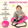AIYAPLAY Kids Spinning Chair for Autism, Sensory Swivel Chair for ADHD Children, Flower Shaped Sit and Spin Wobble Chair with Metal Base & Non-Slip, Sensory Balance Toy for 3-8 Years Old, Pink