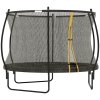 SPORTNOW 8ft Trampoline with Enclosure Net, Spring Cover, Outdoor Trampoline, Garden, Jumping Mat, Black