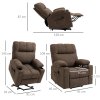 HOMCOM Power Lift Chair Recliner for Elderly, Velvet-touch Fabric Electric Riser and Recliner Chair for Living Room with Remote Control, Side Pockets, Cup Holders, Dark Brown