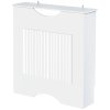 HOMCOM Painted MDF Radiator Cover Heater Cabinet Modern Slatted Home Furniture Living Room Bedroom Worktop White 82H x 78W x 19D