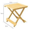 Outsunny Fir Wood Folding Coffee Table, Lightweight Small Garden Table with Slatted Top, Portable Folding Side Table for Balcony Deck Patio Terrace, Nature Wood Finish