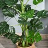 Outsunny 100cm/3.3FT Artificial Monstera Tree Decorative Cheese Plant 21 Leaves with Nursery Pot, Fake Tropical Palm Tree for Indoor Outdoor D??cor