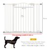 PawHut Pressure Fit Dog Stair Gate No Drilling Safety Gate Auto Close for Doorways, Hallways, 74-100cm Adjustable, 78cm Tall, White