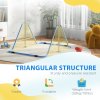 HOMCOM Kids Gymnastic Bar, Foldable Horizontal Bars w/ Adjustable Height, Training Bar w/ Triangle Base - Blue