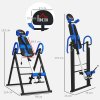 HOMCOM Gravity Inversion Table w/ Safety Belt Adjustable Hand Stand Home Back Stretcher Machine For Muscle Pain Relief, Blue