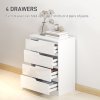 HOMCOM Modern Chest of Drawer with 4 Drawers, High Gloss Dresser for Bedroom, Living Room, 60 x 40 x 85cm, White
