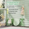 AIYAPLAY Children Table and Chair Set with Adjustable Parasol, 2 Folding Chairs, Picnic Table, Fox Pattern Outdoor Patio Set, for Ages 2-5 Years, Green