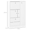 HOMCOM Shoe Cabinet with 3 Flip Drawers, Narrow Shoe Storage Cabinet with 5-tier Cupboard and Adjustable Dividers for Hallway, Entryway, White