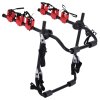 HOMCOM Foldable 3 Bike Carrier Rear Hitch Mount Bicycle Rack W/ Straps Car Trunk SUV Travel Transit