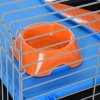 PawHut Small Animal Cage Rabbit Guinea Pigs Chinchillas Cage w/ Wheels Water Bottle Food Dish Platform Ramp 89 x 44 x 43 cm Black