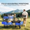 Outsunny 120L Festival Trolley on Wheels, Folding Camping Trolley Cart with Removable Canopy, All-Terrain Wheels, Adjustable Handle and Side Pockets for Garden Beach Fishing Shopping, Blue
