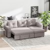 HOMCOM 3 Seater Sofa Bed, L Shaped Pull Out Sofa Bed with Storage, Convertible Click Clack Settee Sectional Sleeper Futon for Living Room, Office, Grey