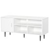 HOMCOM TV Stand Cabinet for Television up to 60 Inches, Modern TV Unit with Storage Shelf and Cable Hole for Living Room Bedroom, White