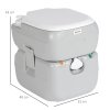 Outsunny Portable Toilet for Adults, 22L Camping Toilet with Seat, Lid and Anti-Leak Handle Pump, Outdoor Travel Toilet with Detachable Tanks for Camping, Boating, Hiking, Travel, RV, Grey