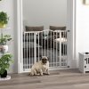 PawHut Pressure Fit Dog Stair Gate No Drilling Safety Gate Auto Close for Doorways, Hallways, 74-100cm Adjustable, 78cm Tall, White