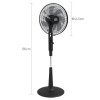 HOMCOM Quiet Pedestal Fan, 17.5 Inch Standing Fan with 28 Speeds, 3 Modes, 75 Degree Oscillation, 12-Hour Timer, Adjustable Height, Mosquito Repellent Function for Bedroom, Home Office, Black