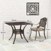 Outsunny 5 Pieces Cast Aluminium Garden Dining Set, 4 Seater Garden Table and Chairs with Parasol Hole, Outdoor Garden Furniture Set with Cushions for Patio, Bronze Tone