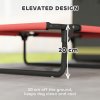 PawHut Raised Dog Bed, Portable Elevated Pet Cot with Breathable Mesh for Indoor Outdoor, for Large Dogs, 107 x 61 x 20 cm, Red