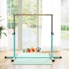 HOMCOM Height Adjustable Gymnastics Horizontal Bar For Kids Home Gym Training Children Junior Kip High Bar Fitness, Light Blue