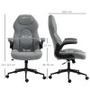 Vinsetto Gaming Chair, Office Desk Chair, Comfy Computer Chair with Adjustable Arms and Rolling Wheels for Home Work Study, Light Grey